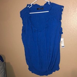 Cute bright Blue Sleeveless  Blouse